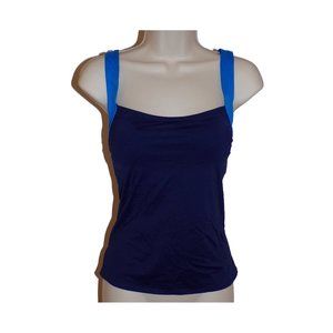DKNY blue wide strap tankini top